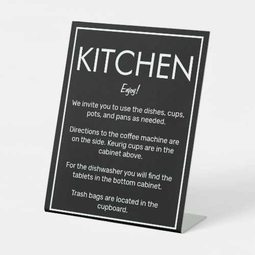 Modern Basic Black Kitchen Counter Sign