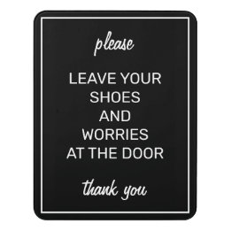 Modern Basic Black Remove Shoes Sign