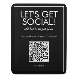 Modern Basic Black Social Media QR Code Sign