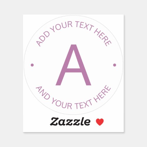 Modern Basic Circular Text  Light Purple Sticker