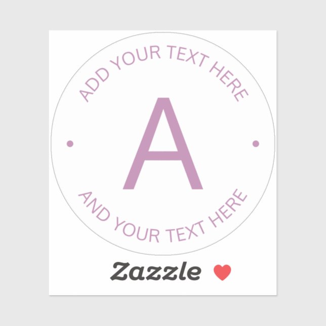 Modern Basic Circular Text | Light Purple Sticker (Sheet)