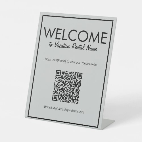 Modern Basic Gray Digital QR Code Welcome Sign
