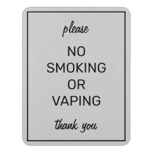 Modern Basic Gray No Smoking Sign