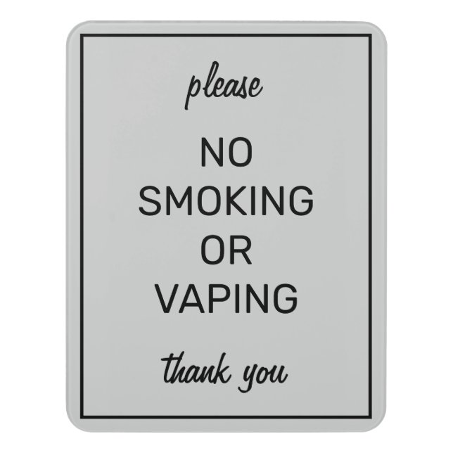 Modern Basic Gray No Smoking Sign (Contemporary Vert)