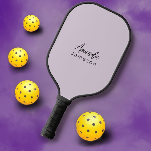 Modern Basic Light Purple Monogram Pickleball Paddle