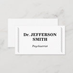 [ Thumbnail: Modern & Basic Psychiatrist Business Card ]