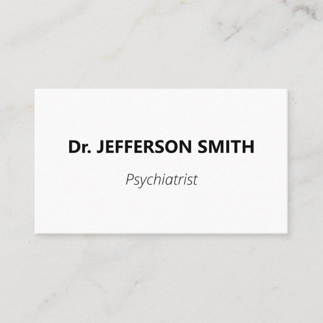 Modern & Basic Psychiatrist Business Card (Front)
