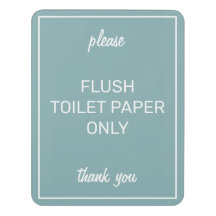 Modern Basic Teal Bathroom Septic Sign