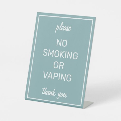 Modern Basic Teal No Smoking Tabletop Sign