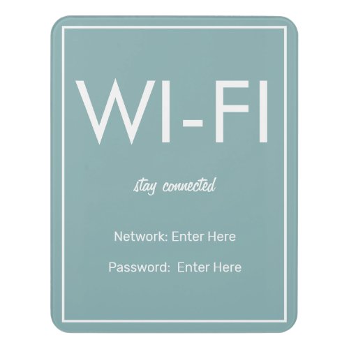 Modern Basic Teal Wi_Fi Guest Sign