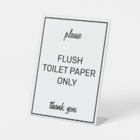 Modern Basic White Bathroom Septic Pedestal Sign