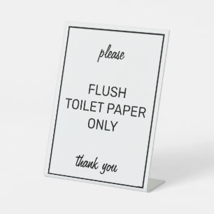 Modern Basic White Bathroom Septic Pedestal Sign