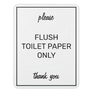 Modern Basic White Bathroom Septic Sign