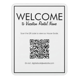 Modern Basic White Digital QR Code Welcome Sign