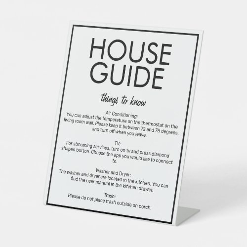 Modern Basic White House Guide Guest Table Sign