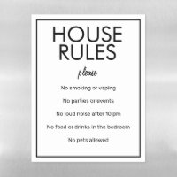 Modern Basic White House Rules Refrigerator Sheet