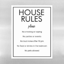 Modern Basic White House Rules Refrigerator Sheet