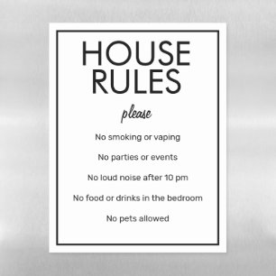 Modern Basic White House Rules Refrigerator Sheet