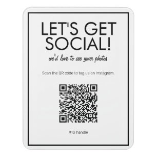 Modern Basic White Social Media QR Code Sign