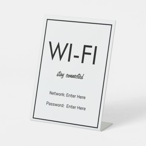 Modern Basic White Wi_Fi Guest Pedestal Sign