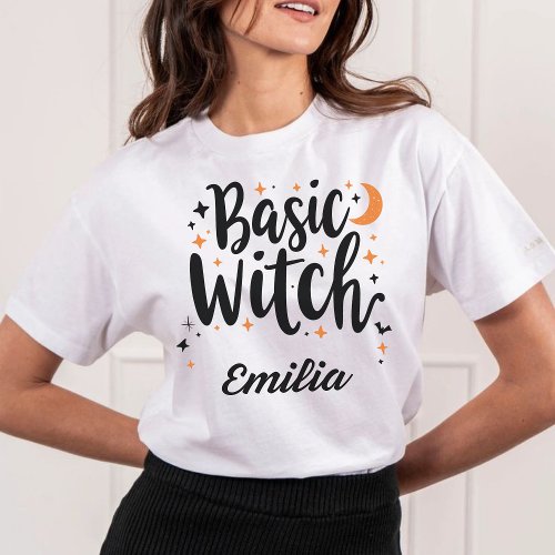 Modern Basic Witch Halloween Name Sweatshirt