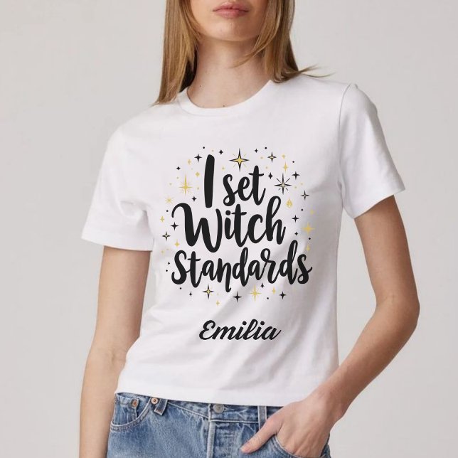 Modern Basic Witch Halloween Name Sweatshirt (Creator Uploaded)
