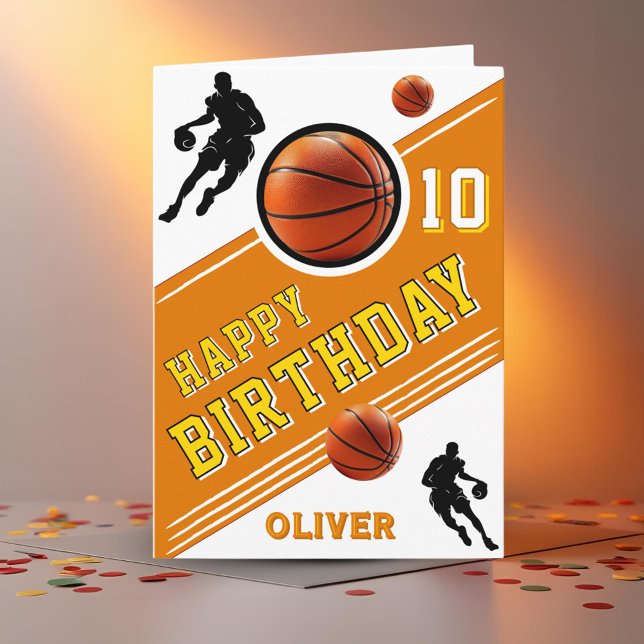 Modern Basketball Ball Player Themed Birthday  Card (Creator Uploaded)