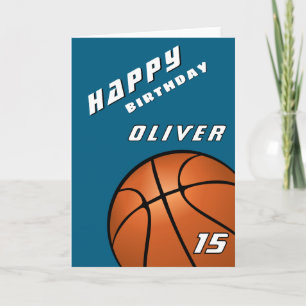 Modern Basketball Ball Sports Happy Birthday Card
