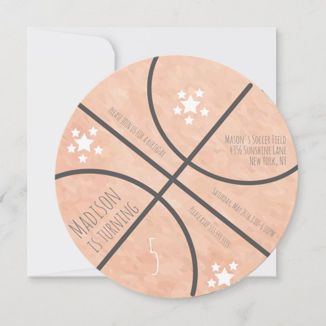 Modern Basketball Birthday Ball Party Invitation (Front)