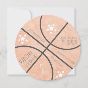 Modern Basketball Birthday Ball Party Invitation