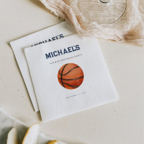 Modern Basketball Birthday Paper Napkin