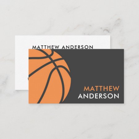 Modern Basketball Coach Business Cards