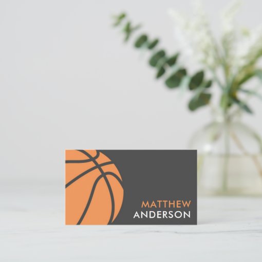 Modern basketball coach business cards Zazzle