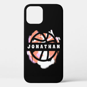 Modern Basketball Graffiti Player Name Cool Sport iPhone 12 Case