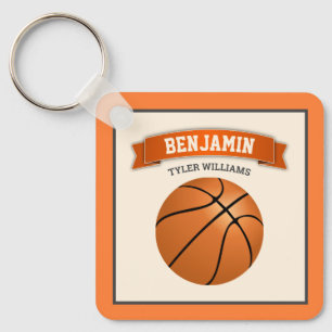 Modern Basketball Kids Name Keychain