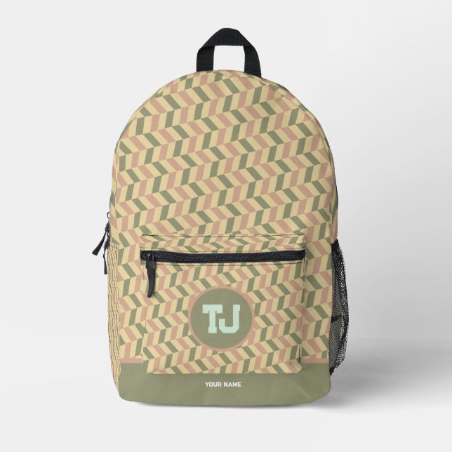 Modern Basketball Pattern Back to School  Printed Backpack (Front)