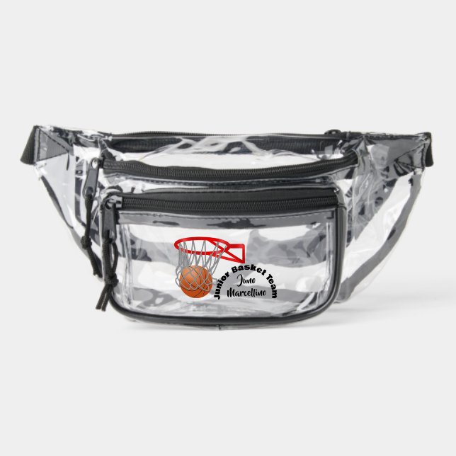 Modern Basketball Ring Net Name Clear Stadium Bag (Front)