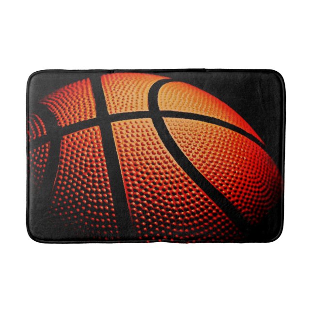 Modern Basketball Sport Ball Skin Texture Pattern Bathroom Mat (Front)