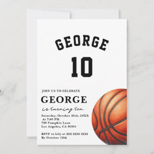 Modern Basketball sports Invite, Boy Birthday kids Invitation