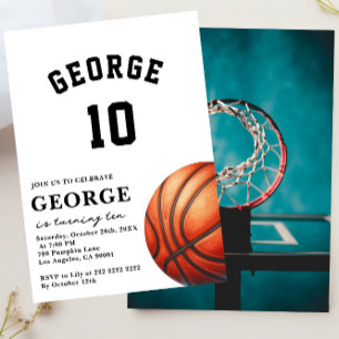 Modern Basketball sports Invite, Boy Birthday kids Invitation