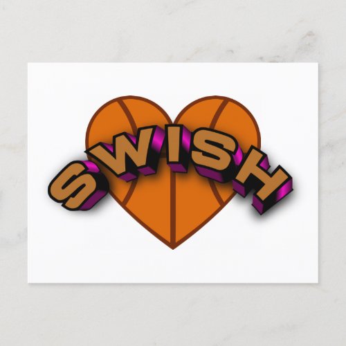 Modern Basketball Swish Dunk  Postcard