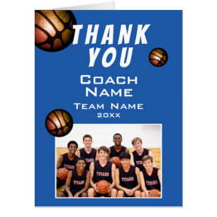 Modern Basketball Team Photo Coach Giant Card