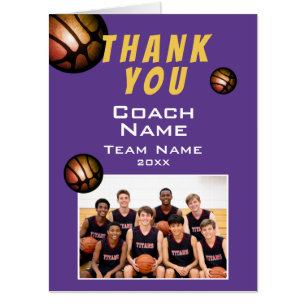 Modern Basketball Team Photo Coach Giant Card