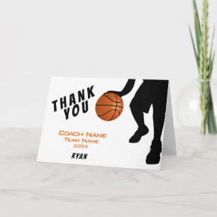 Modern Basketball Thank you Coach Card