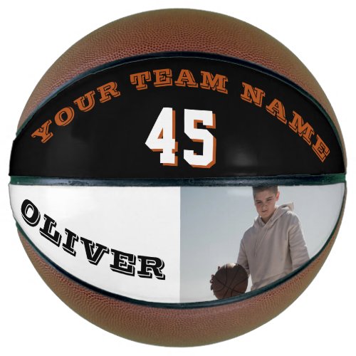 Modern Basketball with Team Name Number Photo