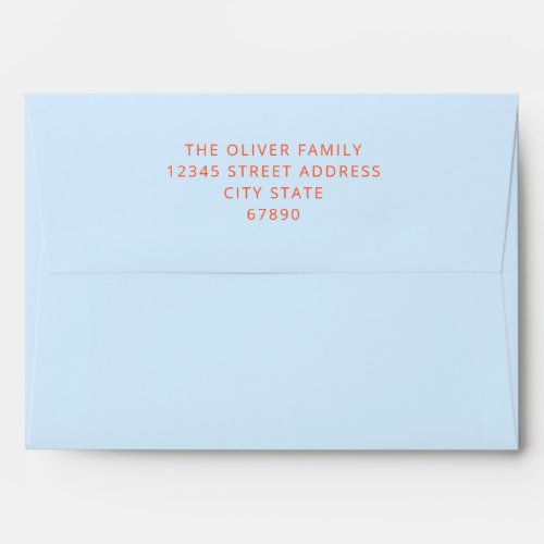 Modern Bat Mitzvah Blue Orange Matching  Envelope