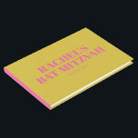 Modern Bat Mitzvah Cute Pink Yellow Personalized Guest Book<br><div class="desc">Modern Bat MitzvahCute Pink and Yellow Personalized Guest Book</div>