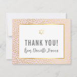 MODERN BAT MITZVAH thank you gold star pink<br><div class="desc">by kat massard >>> kat@simplysweetPAPERIE.com <<< A simple, stylish way to say thank you to your guest's for attending your child's BAT MITZVAH Setup as a template it is simple for you to add your own details, or hit the customise button and you can add or change text, fonts, sizes...</div>