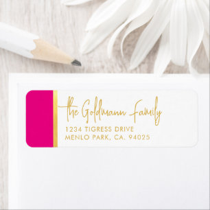 MODERN bat mitzvah ultra trendy pink gold  Label