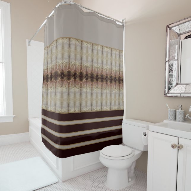 Modern Bath Accent In Greys Shower Curtain (In Situ)